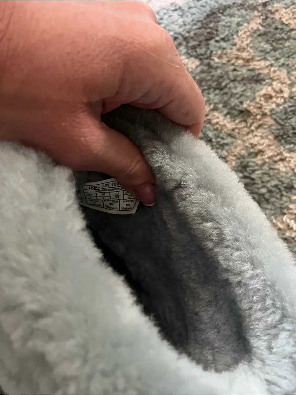 UGG Light Gray Short Shearling Boots